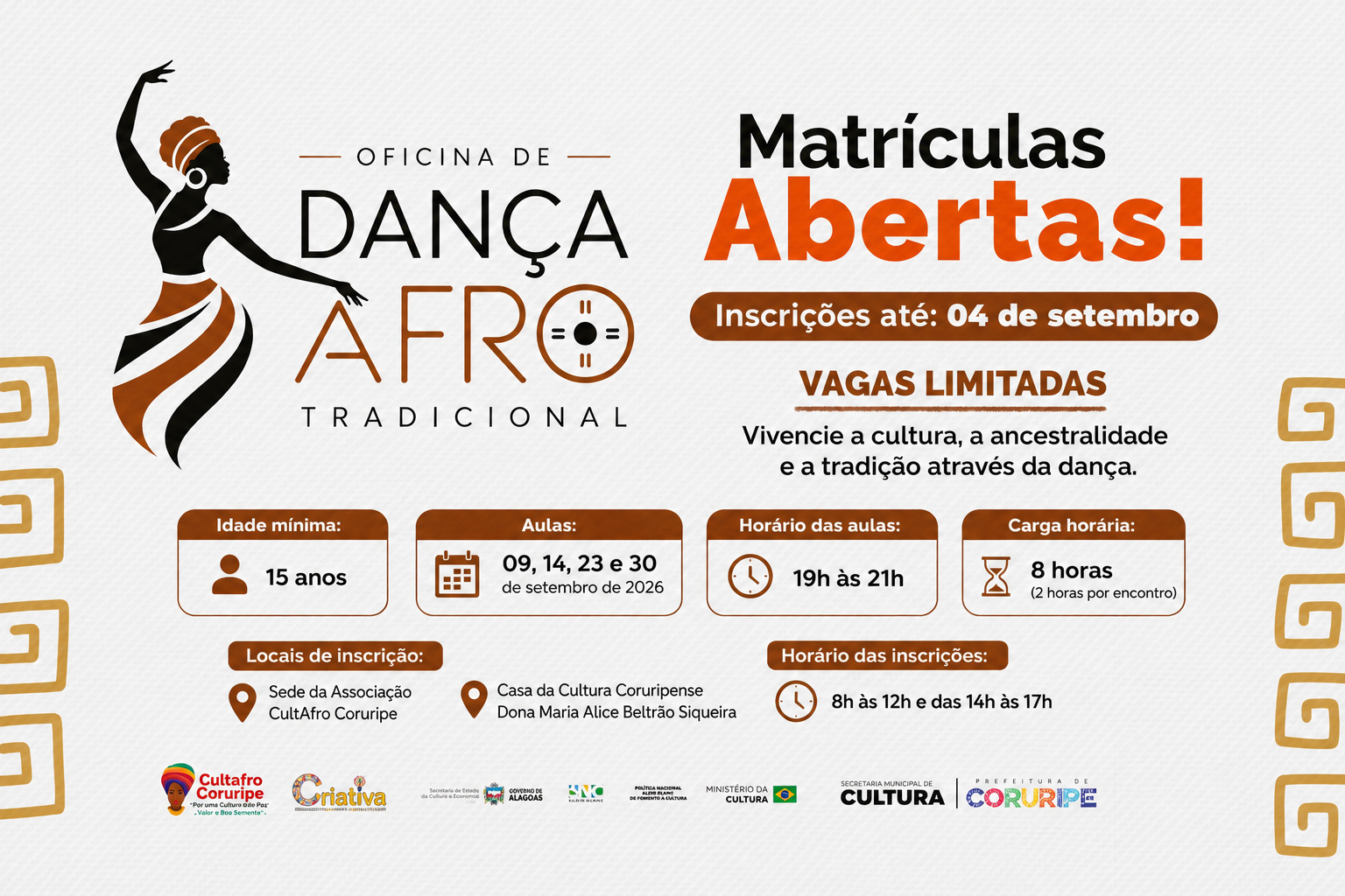 Coruripe abre inscrições para Oficina de Dança Afro Tradicional